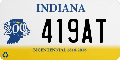 IN license plate 419AT