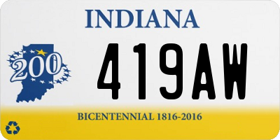 IN license plate 419AW
