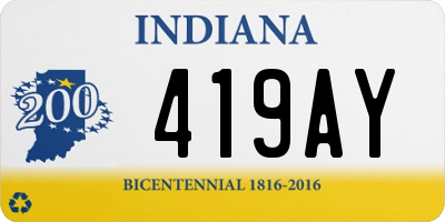 IN license plate 419AY