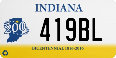 IN license plate 419BL