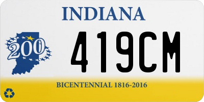 IN license plate 419CM