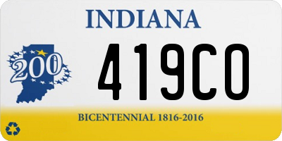 IN license plate 419CO