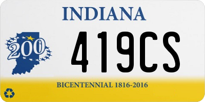 IN license plate 419CS