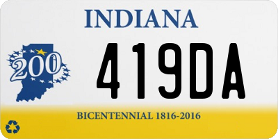 IN license plate 419DA