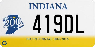 IN license plate 419DL