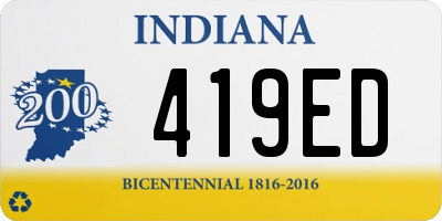 IN license plate 419ED