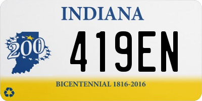 IN license plate 419EN