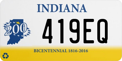 IN license plate 419EQ