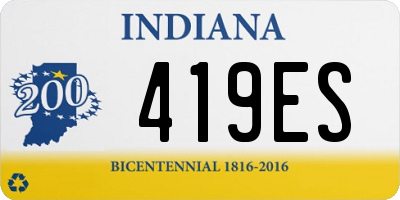 IN license plate 419ES