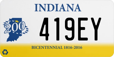 IN license plate 419EY