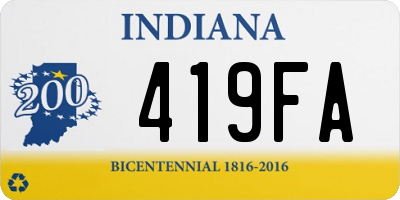 IN license plate 419FA