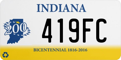 IN license plate 419FC