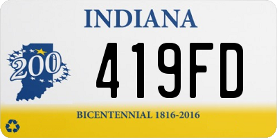 IN license plate 419FD
