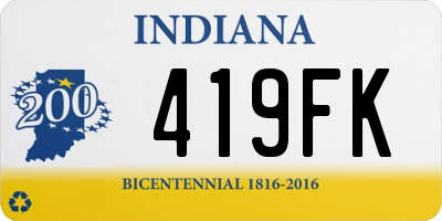 IN license plate 419FK