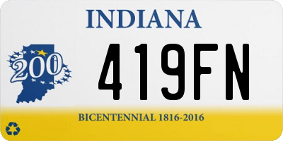 IN license plate 419FN