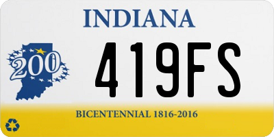 IN license plate 419FS