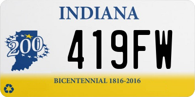 IN license plate 419FW