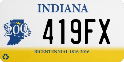 IN license plate 419FX