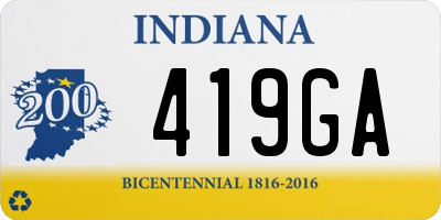 IN license plate 419GA