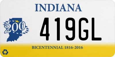 IN license plate 419GL