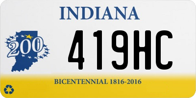 IN license plate 419HC