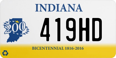 IN license plate 419HD