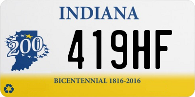 IN license plate 419HF