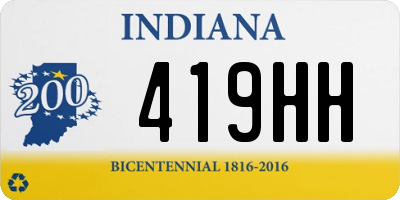 IN license plate 419HH