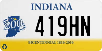 IN license plate 419HN