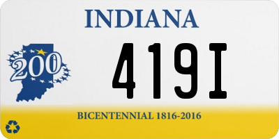 IN license plate 419I