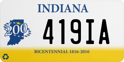 IN license plate 419IA