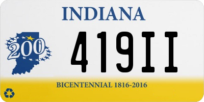 IN license plate 419II