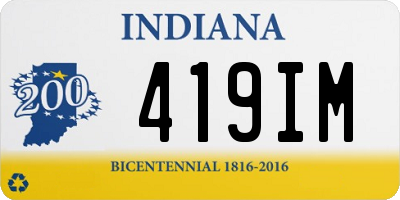 IN license plate 419IM