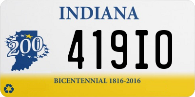 IN license plate 419IO