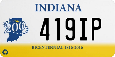 IN license plate 419IP