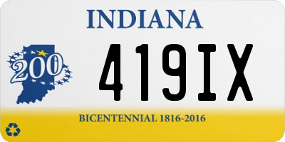 IN license plate 419IX