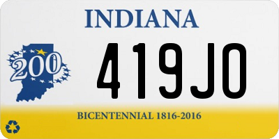 IN license plate 419JO