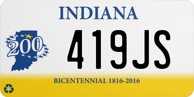 IN license plate 419JS