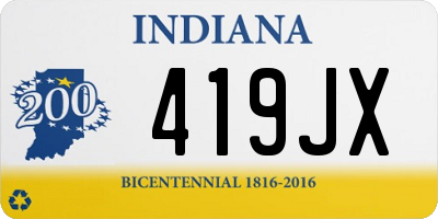 IN license plate 419JX