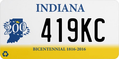 IN license plate 419KC