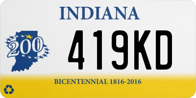 IN license plate 419KD