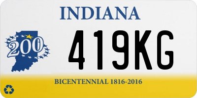 IN license plate 419KG