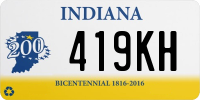 IN license plate 419KH