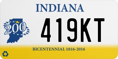 IN license plate 419KT