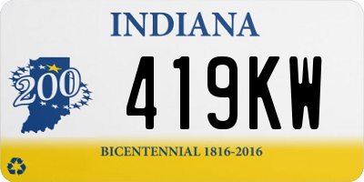 IN license plate 419KW