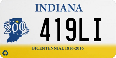 IN license plate 419LI