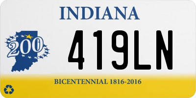 IN license plate 419LN