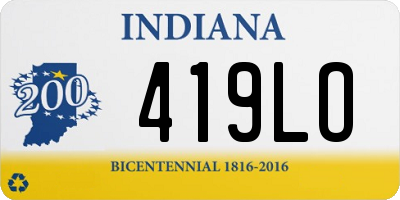 IN license plate 419LO