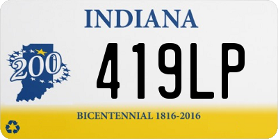 IN license plate 419LP