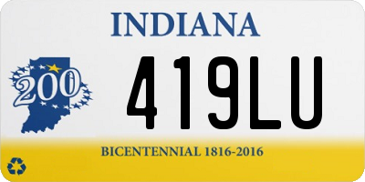 IN license plate 419LU